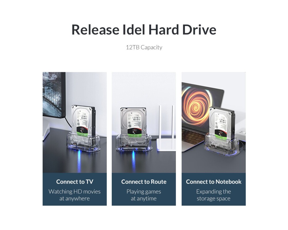 Аксесоар за съхранение Orico докинг станция Storage - HDD/SSD Dock - 2.5 and 3.5 inch Type-C 13