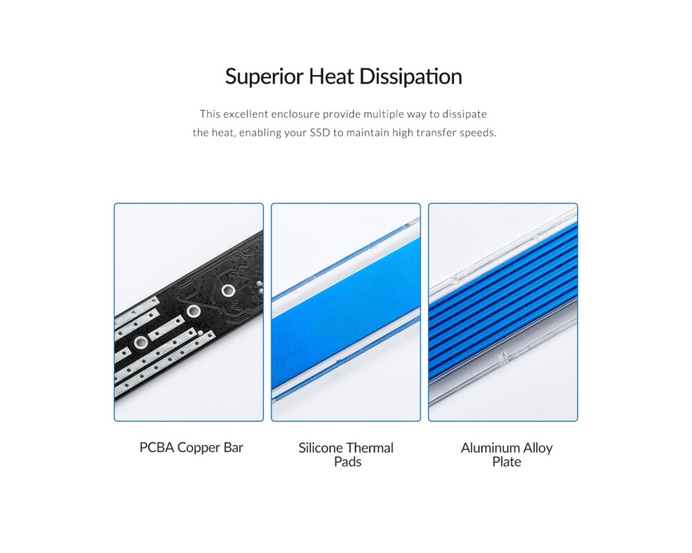 Аксесоар за съхранение Orico външна кутия за диск Storage - Case - M.2 NVMe/SATA M/B key - USB3.1 Type-C Gen.2 10Gbps 12