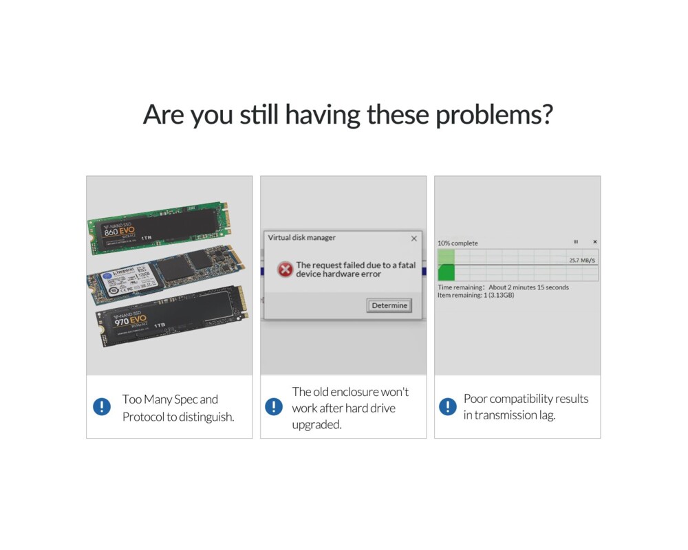 Аксесоар за съхранение Orico външна кутия за диск Storage - Case - M.2 NVMe/SATA M/B key - USB3.1 Type-C Gen.2 10Gbps 7