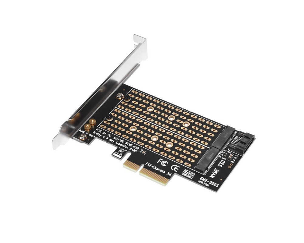 Аксесоар за съхранение Makki Адаптер M2 SSD NVMe+SATA 3