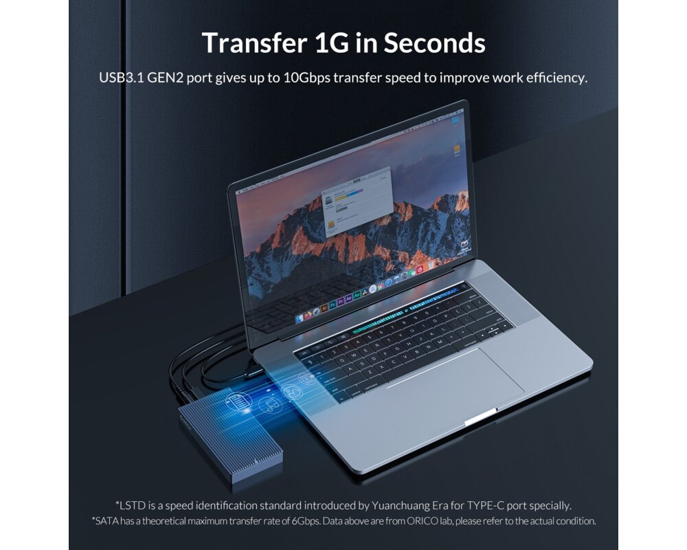 Аксесоар за съхранение Orico външна кутия за два диска Storage - Case - 2 x M.2 Dual Protocol NVMe+SATA 7