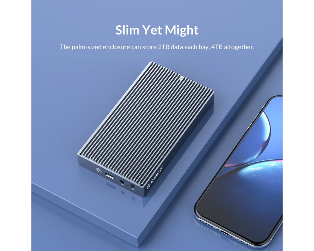 Аксесоар за съхранение Orico външна кутия за два диска Storage - Case - 2 x M.2 Dual Protocol NVMe+SATA 12