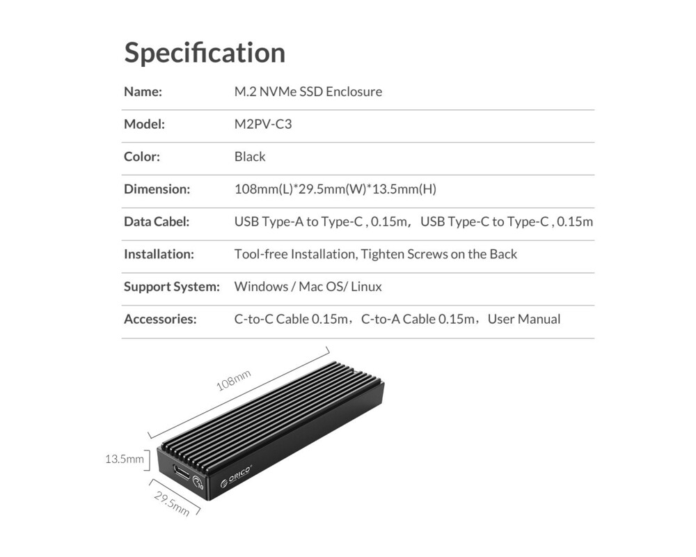 Аксесоар за съхранение Orico външна кутия за диск Storage - Cas... 15