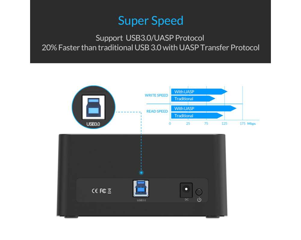 Аксесоар за съхранение Orico докинг станция Storage - HDD/SSD D... 3