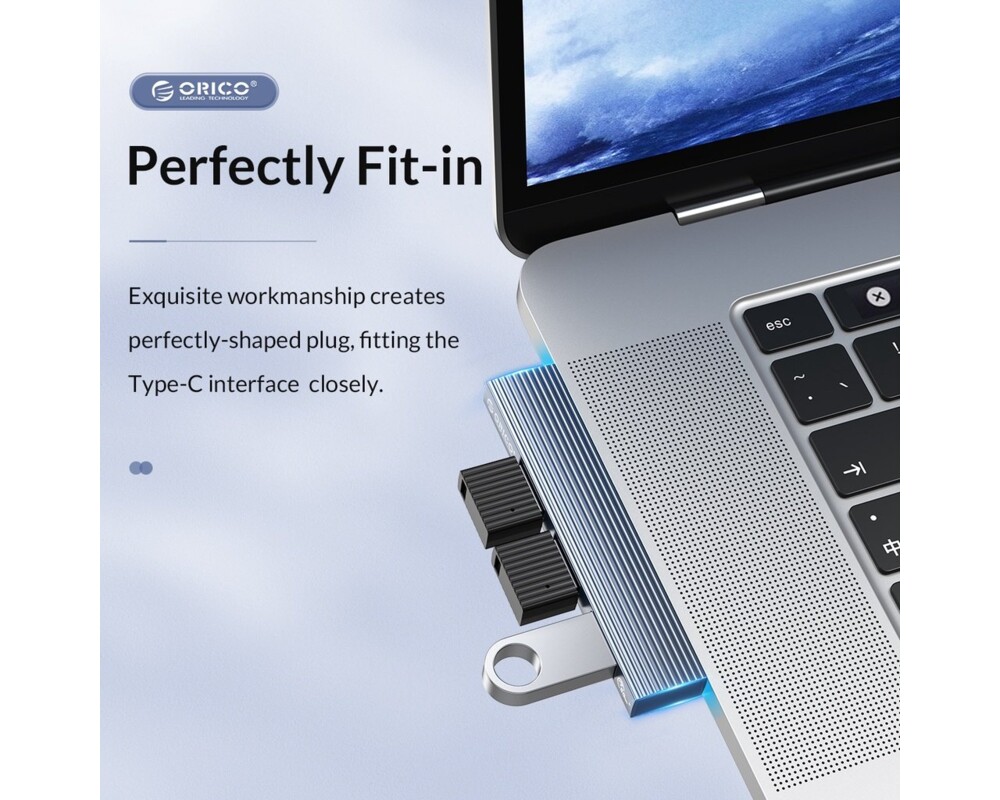 USB хъб Orico USB3.0/2.0 HUB 3 port TYPE C 11