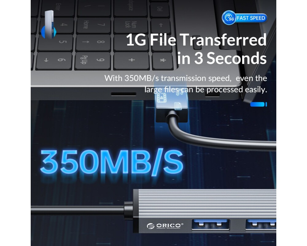 USB хъб Orico USB3.0/2.0 HUB 4 port 8