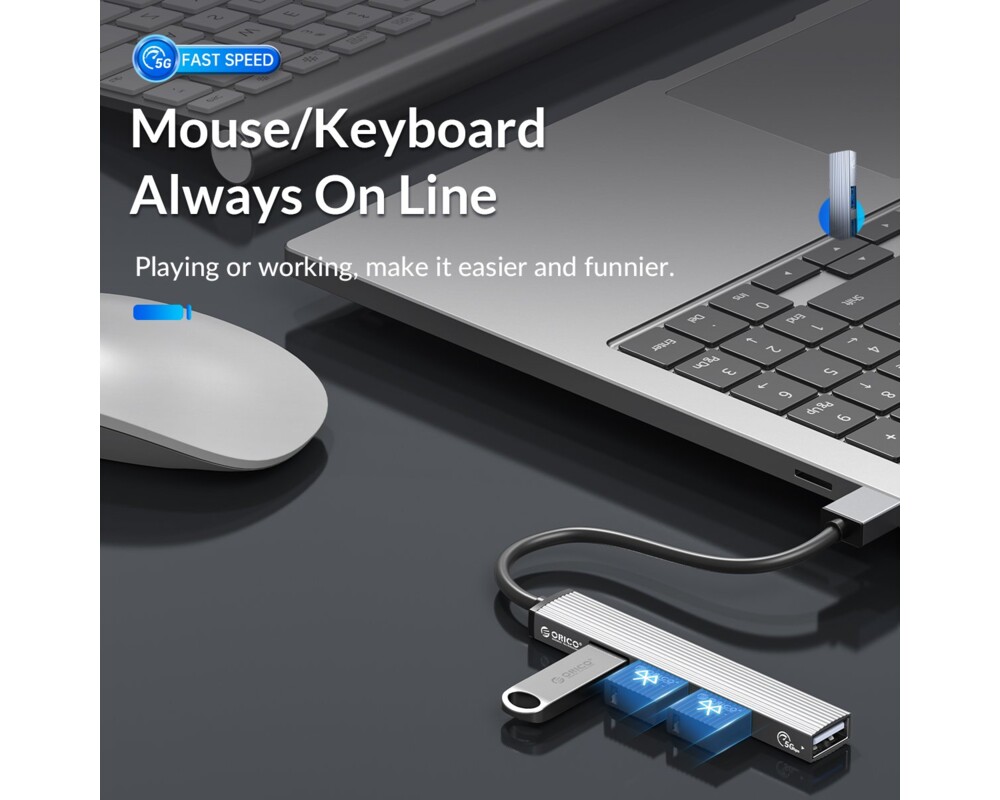 USB хъб Orico USB3.0/2.0 HUB 4 port 6