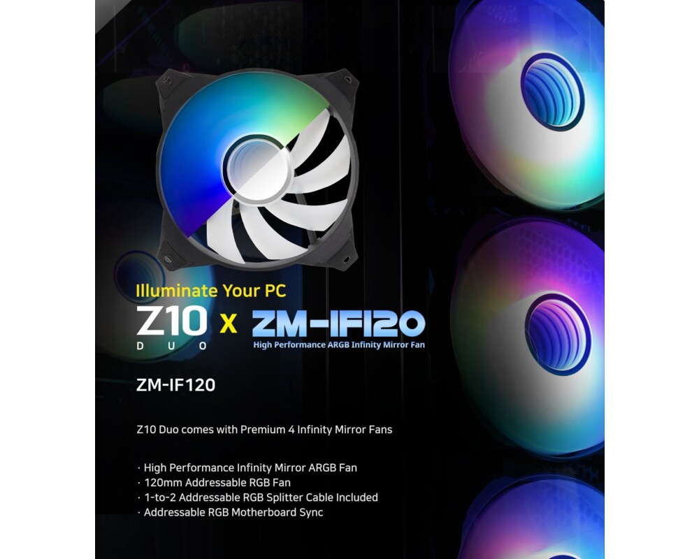 Кутия Zalman EATX - Z10 DUO - Mesh/Tempered Gl... 17