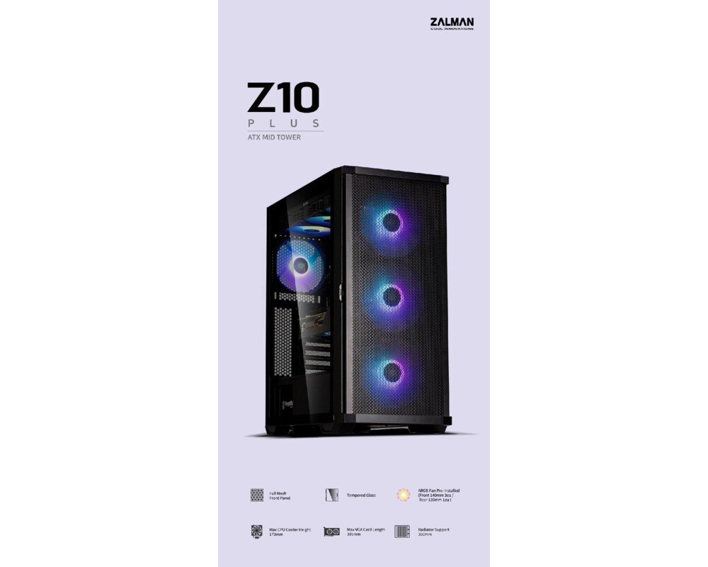 Кутия Zalman EATX - Z10 PLUS - Tempered Glass 2