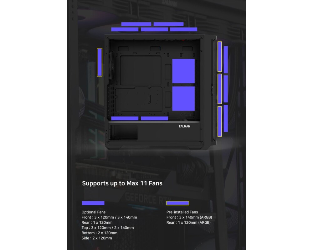 Кутия Zalman EATX - Z10 PLUS - Tempered Glass 14
