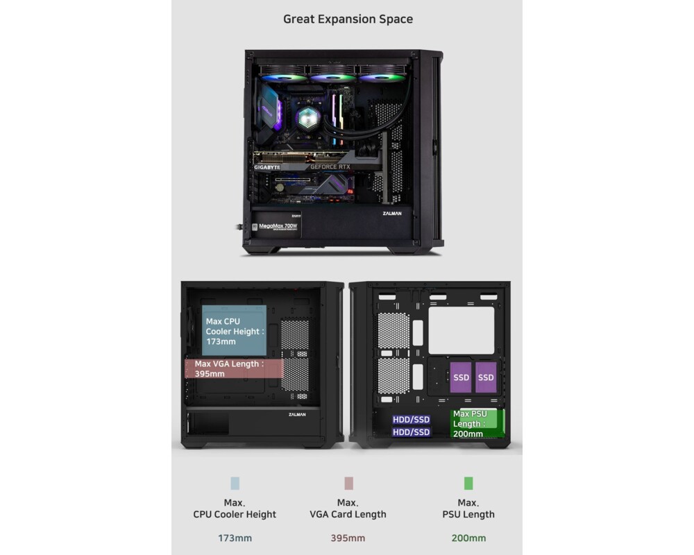 Кутия Zalman EATX - Z10 - Mesh 10
