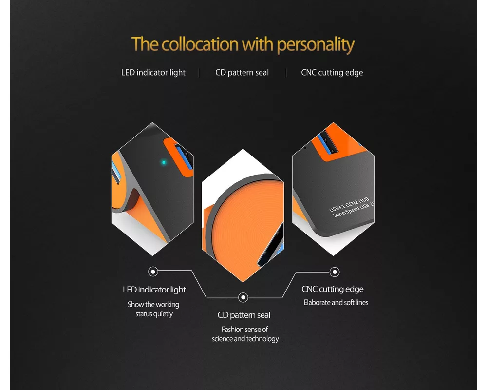 USB хъб Orico USB 3.1 Gen2 10Gbps HUB 4 port Alu... 17