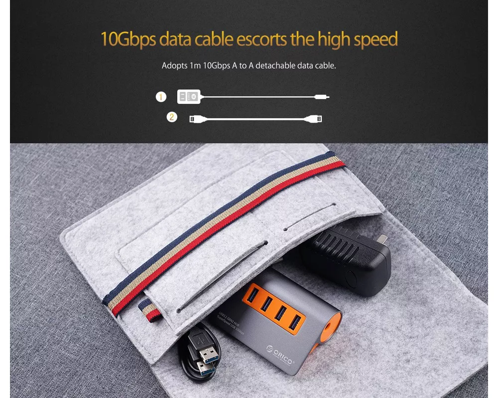 USB хъб Orico USB 3.1 Gen2 10Gbps HUB 4 port Alu... 13