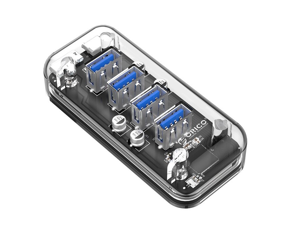 USB хъб Orico USB3.0 HUB 4 port Transparent - F4... 2