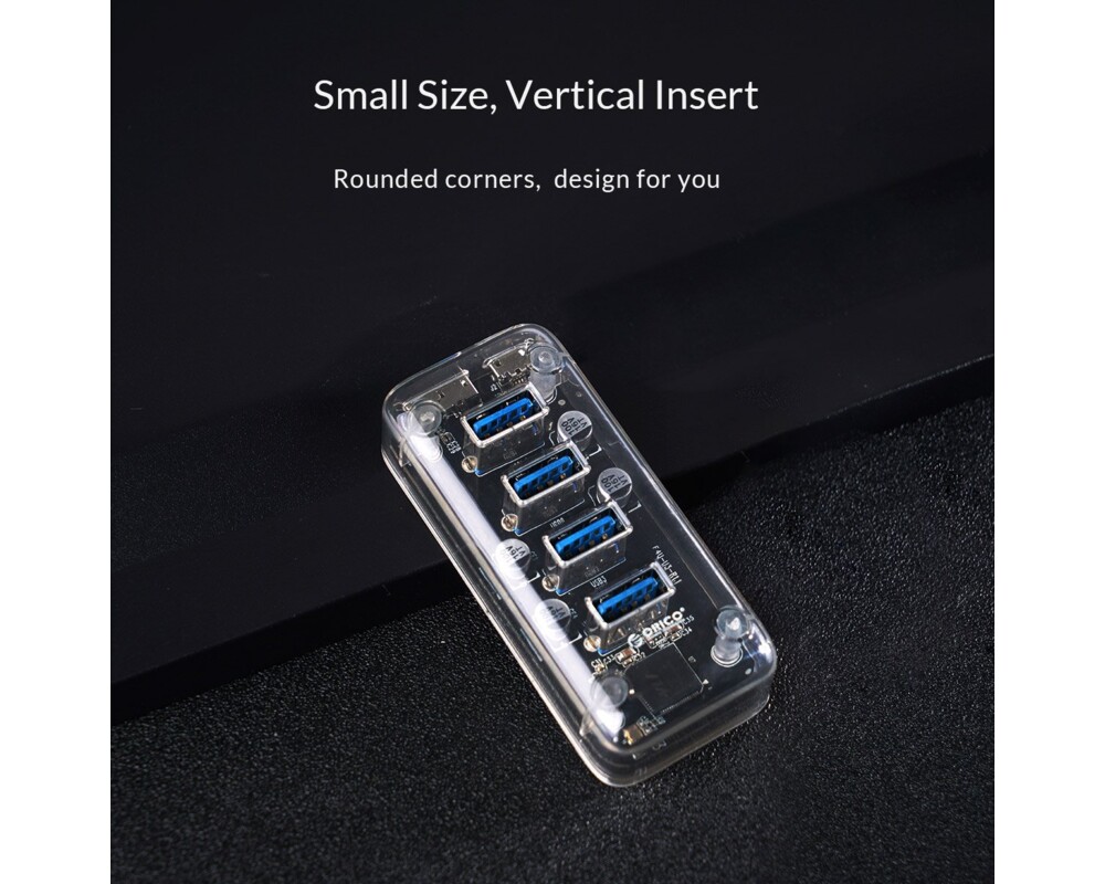 USB хъб Orico USB3.0 HUB 4 port Transparent - F4... 11