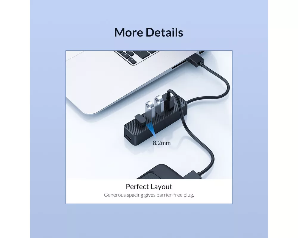 USB хъб Orico USB3.0 HUB 4 port - Type C input 15