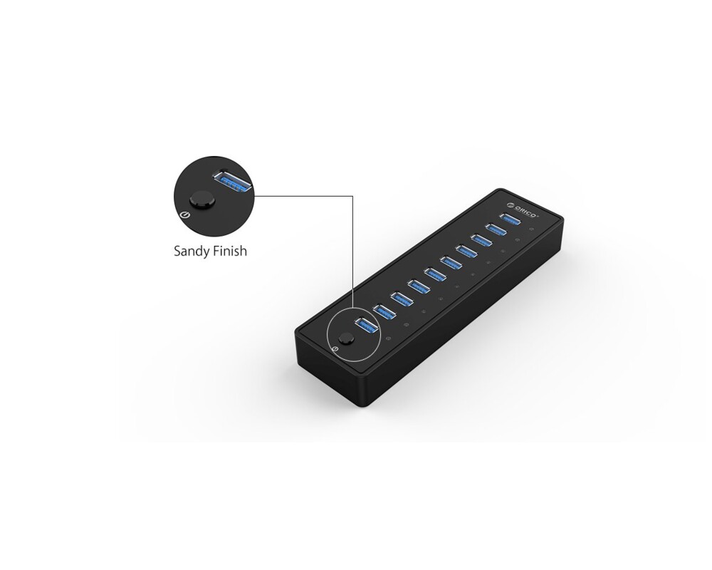 USB хъб Orico USB3.0 HUB 10 port with Premium Power Adapter 11