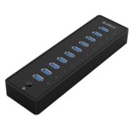 <span>USB хъб</span> Orico USB3.0 HUB 10 port with Premium Power Adapter <span class='catalog-num-in-name'>P10-U3-V1-BK</span> - 