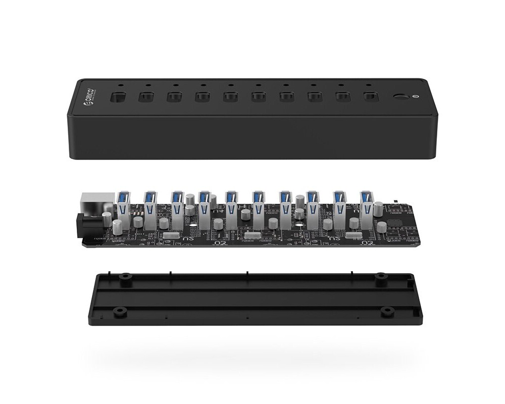 USB хъб Orico USB3.0 HUB 10 port with Premium Power Adapter 8