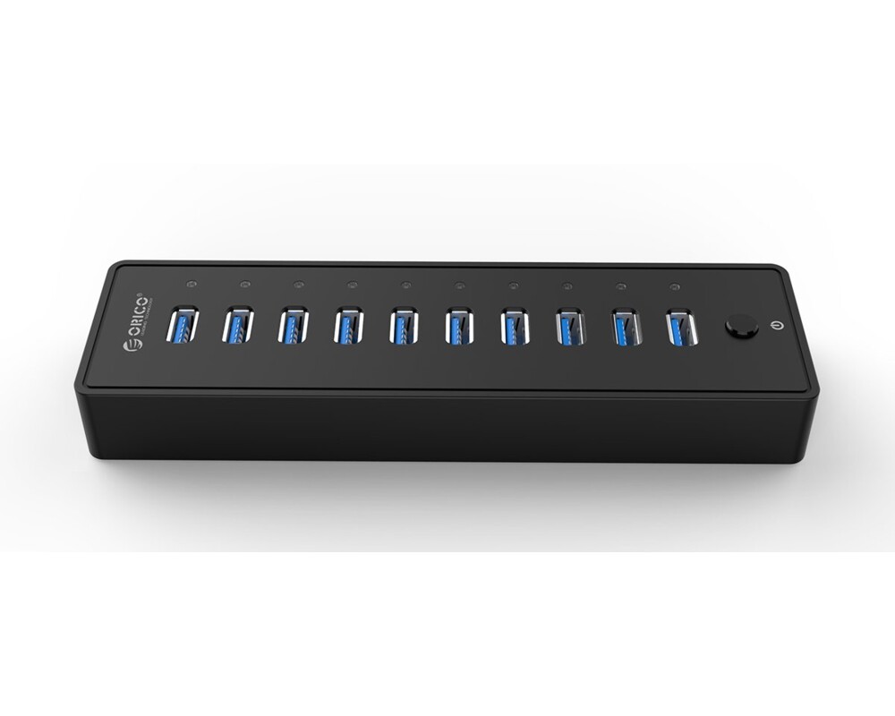 USB хъб Orico USB3.0 HUB 10 port with Premium Power Adapter 2