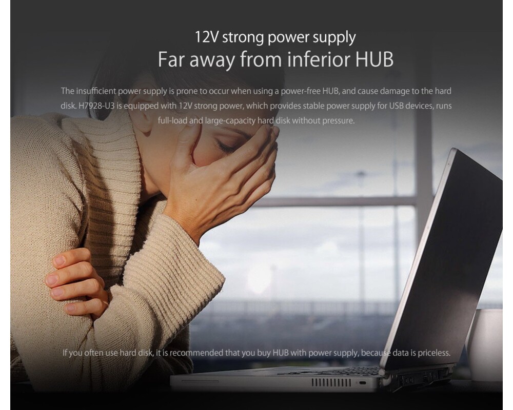 USB хъб Orico USB3.0 HUB 7 port with Premium Power Adapter 11