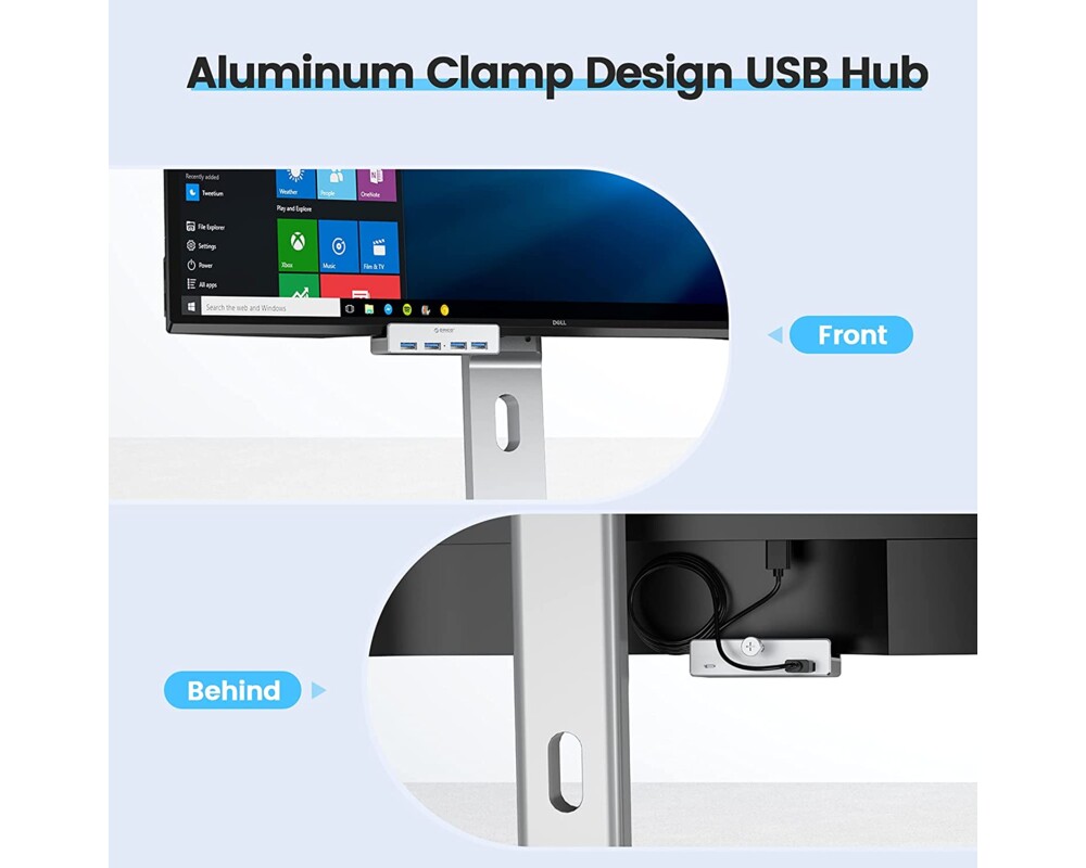 USB хъб Orico USB 3.0 HUB Clip Type 4 port - aux Micro-USB power input 10