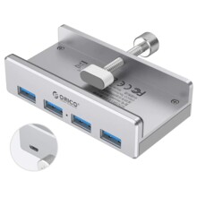  Orico USB 3.0 HUB Clip Type 4 port - aux Micro-USB power input 542579 MH4PU-P-SV-BP на топ цена - PIC.bg