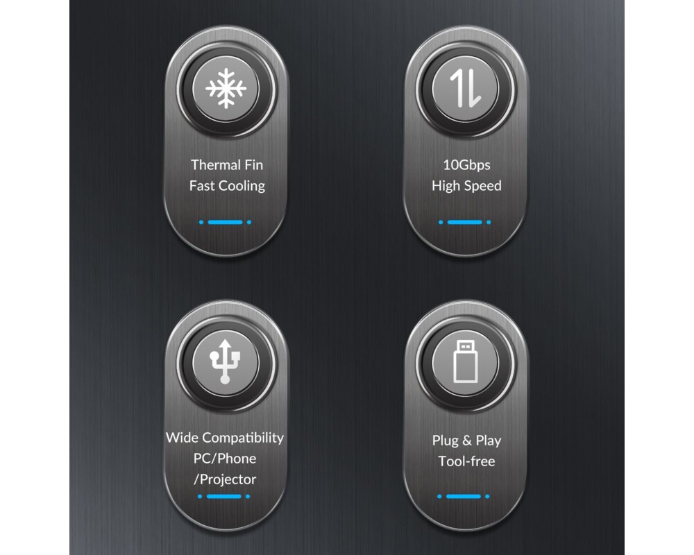 Аксесоар за съхранение Orico външна кутия за диск Storage - Case - M.2 NVMe M key - USB3.1 Gen2 Type-C 6