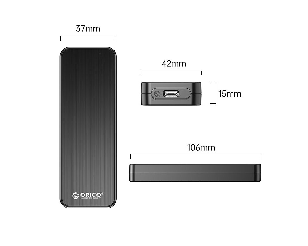 Аксесоар за съхранение Orico външна кутия за диск Storage - Case - M.2 NVMe M key - USB3.1 Gen2 Type-C 2