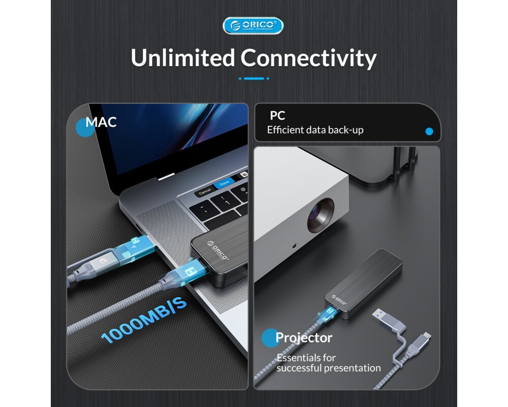 Аксесоар за съхранение Orico външна кутия за диск Storage - Case - M.2 NVMe M key - USB3.1 Gen2 Type-C 13