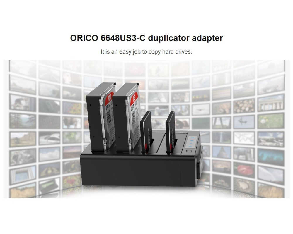 Аксесоар за съхранение Orico докинг станция Storage - HDD/SSD Dock/Duplicator - 4x 2.5 and 3.5 inch USB3.0 6