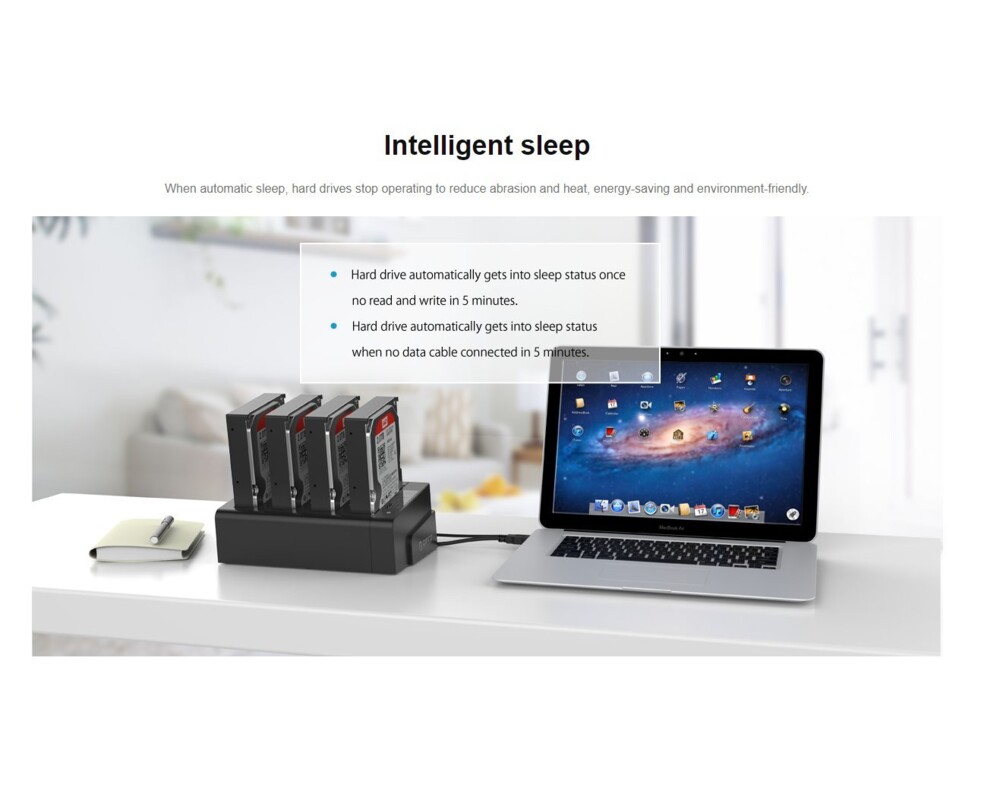 Аксесоар за съхранение Orico докинг станция Storage - HDD/SSD Dock/Duplicator - 4x 2.5 and 3.5 inch USB3.0 10