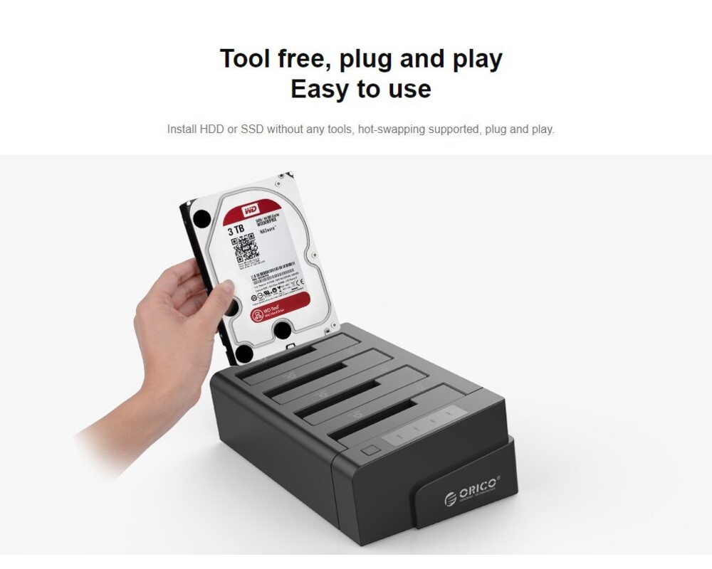 Аксесоар за съхранение Orico докинг станция Storage - HDD/SSD Dock/Duplicator - 4x 2.5 and 3.5 inch USB3.0 13
