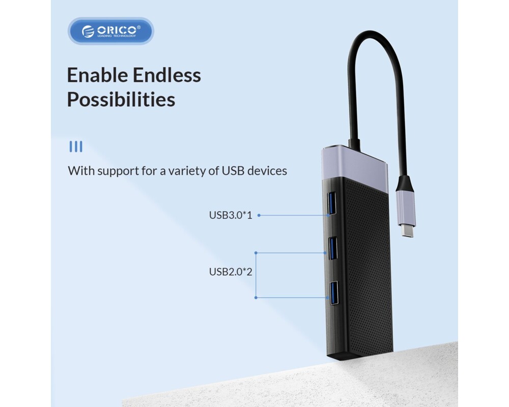Докинг станция Orico Type-C Docking Station Power Distribution 3.0 87W - HDMI 14