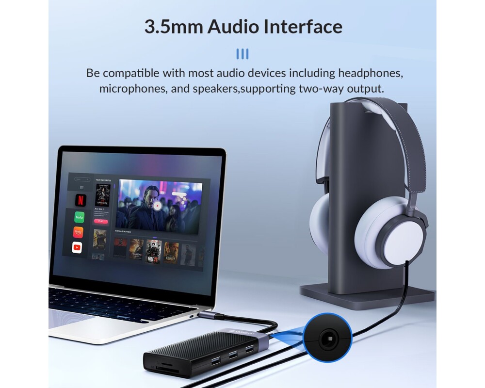 Докинг станция Orico Type-C Docking Station Power Distribution 3.0 87W - HDMI 19