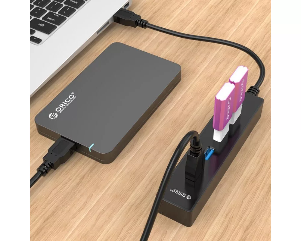 USB хъб Orico USB3.0 HUB 4 port black - W8PH4-U3... 6