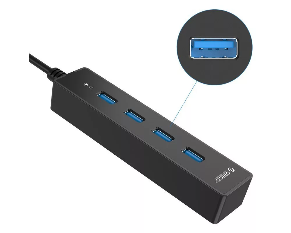 USB хъб Orico USB3.0 HUB 4 port black - W8PH4-U3... 3