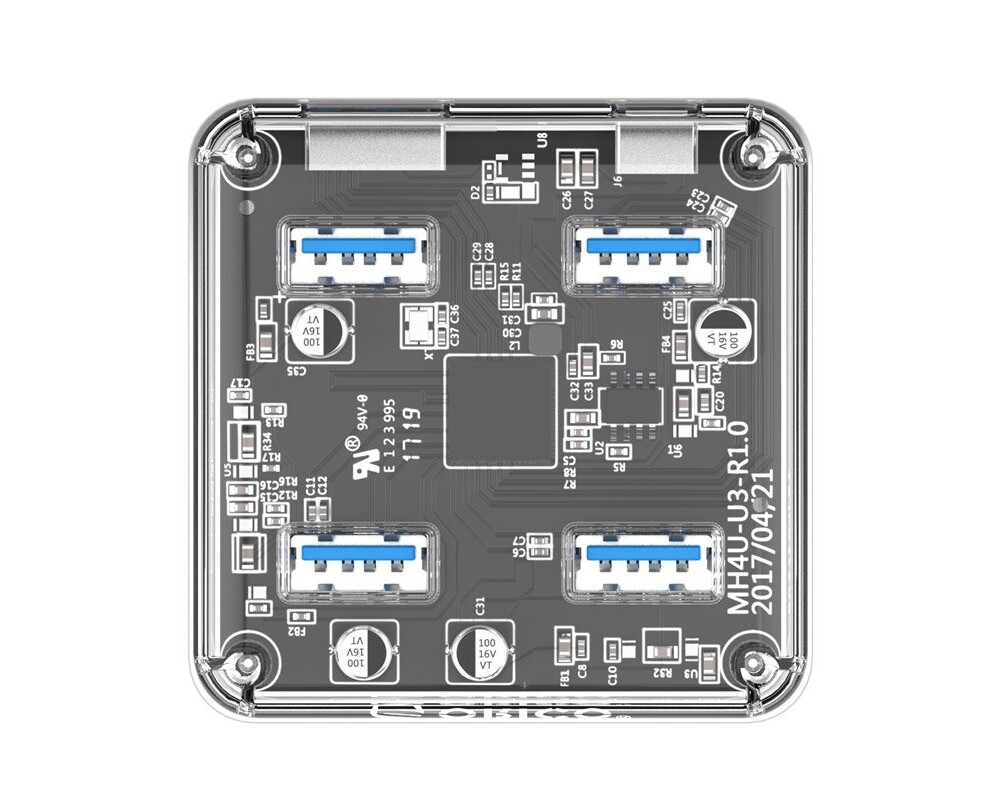 USB хъб Orico USB3.0 HUB 4 port transparent 2