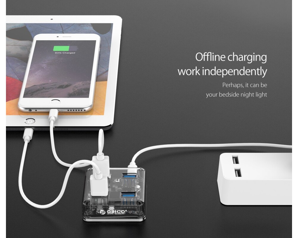 USB хъб Orico USB3.0 HUB 4 port transparent 17