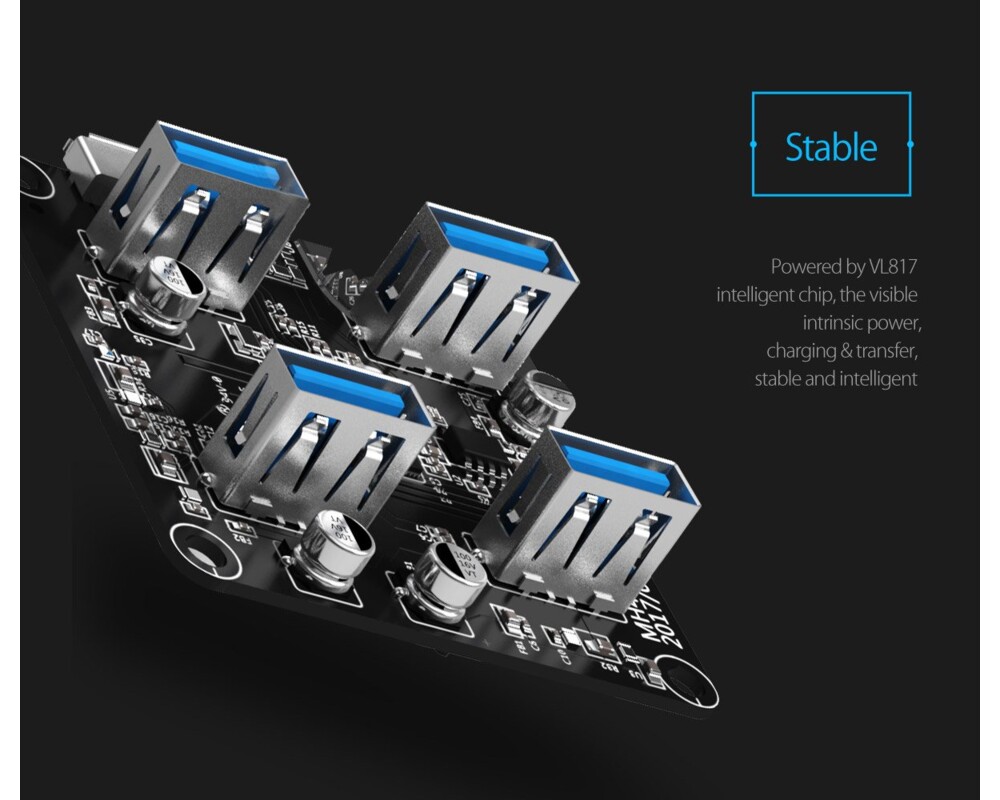 USB хъб Orico USB3.0 HUB 4 port transparent 11