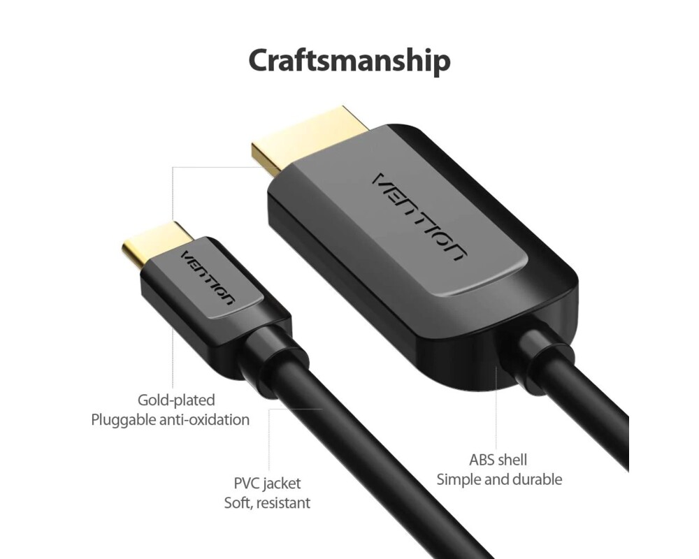 Кабел Vention кабел Cable Type-C to HDMI - 2.0... 9