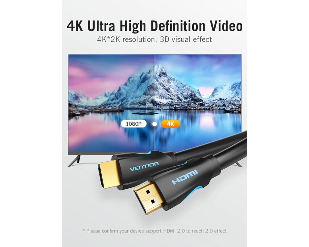 Кабел Vention кабел Cable HDMI 2.0 15.0m - 4K/... 6