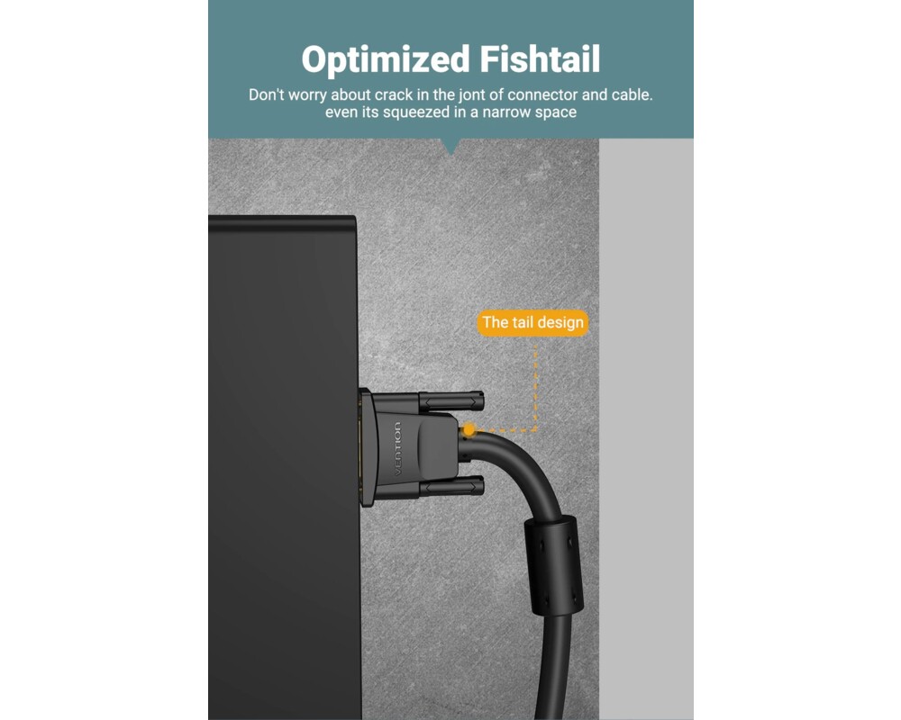 Кабел Vention Кабел за монитор Cable VGA HD15 M / M 2.0m Gold Plated 6