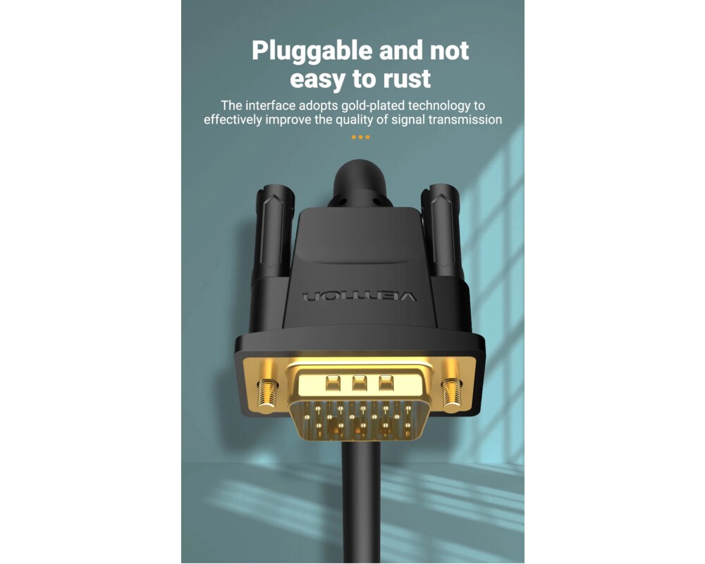Кабел Vention Кабел за монитор Cable VGA HD15 M / M 1.0m Gold Plated 7
