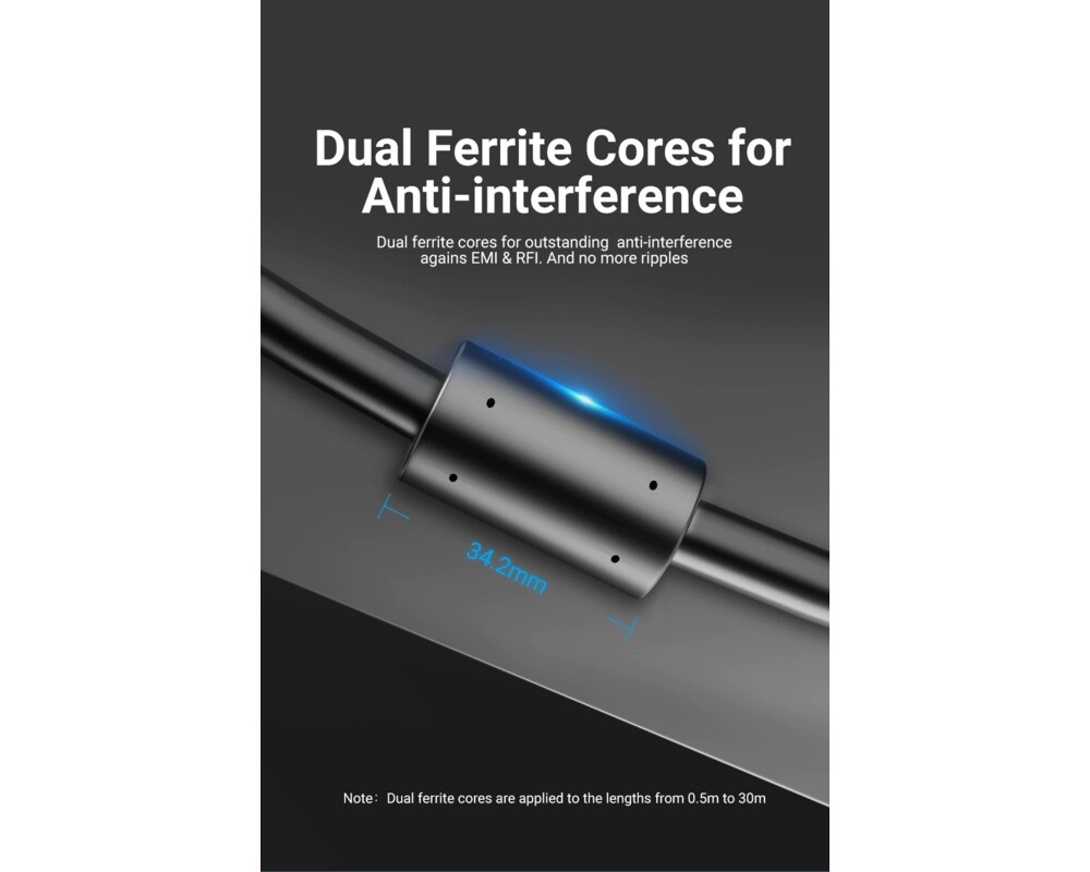 Кабел Vention Кабел за монитор Cable VGA HD15 M / M 1.0m Gold Plated 8