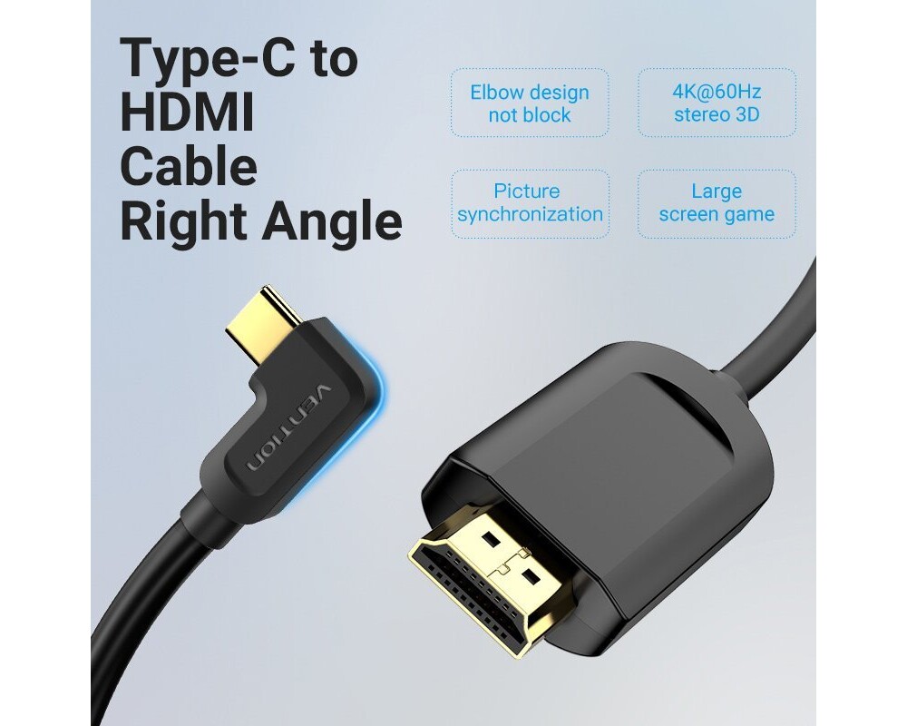 Кабел Vention Кабел Type-C to HDMI Cable Right... 4