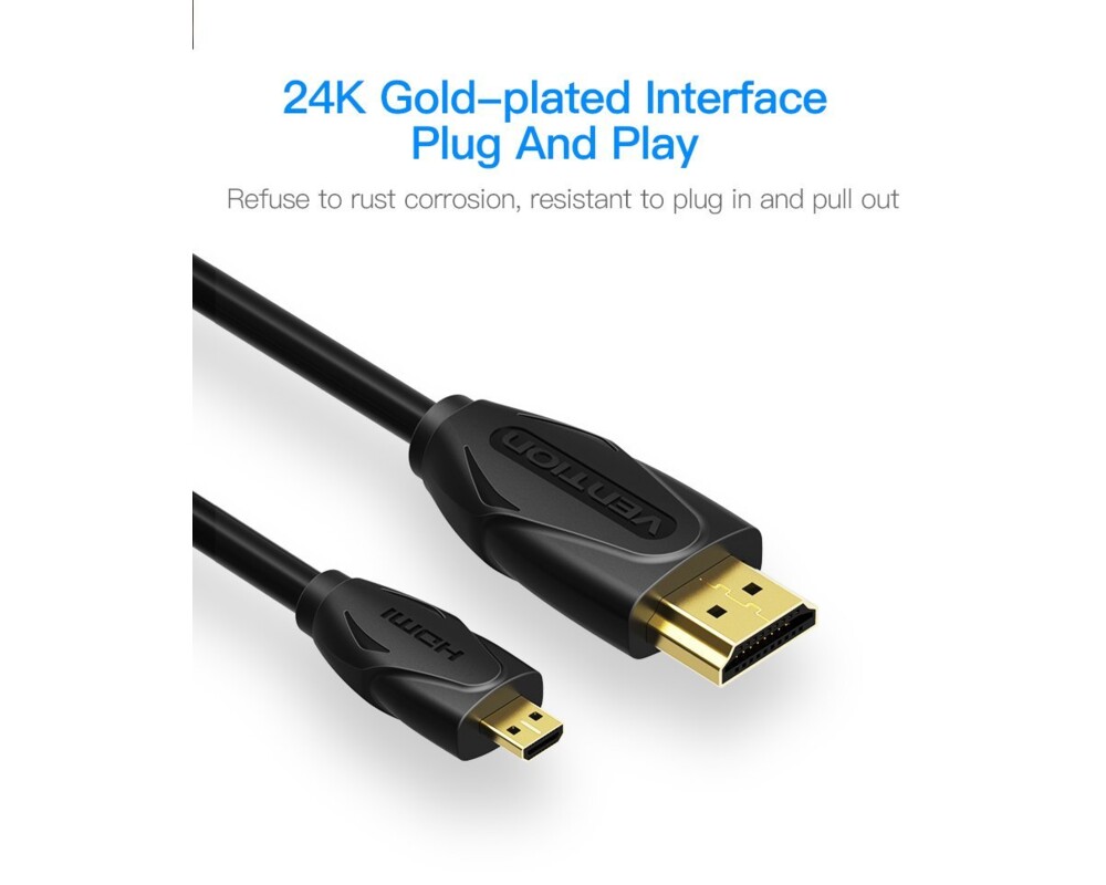 Кабел Vention Кабел Micro HDMI2.0 Cable 1.5M B... 2