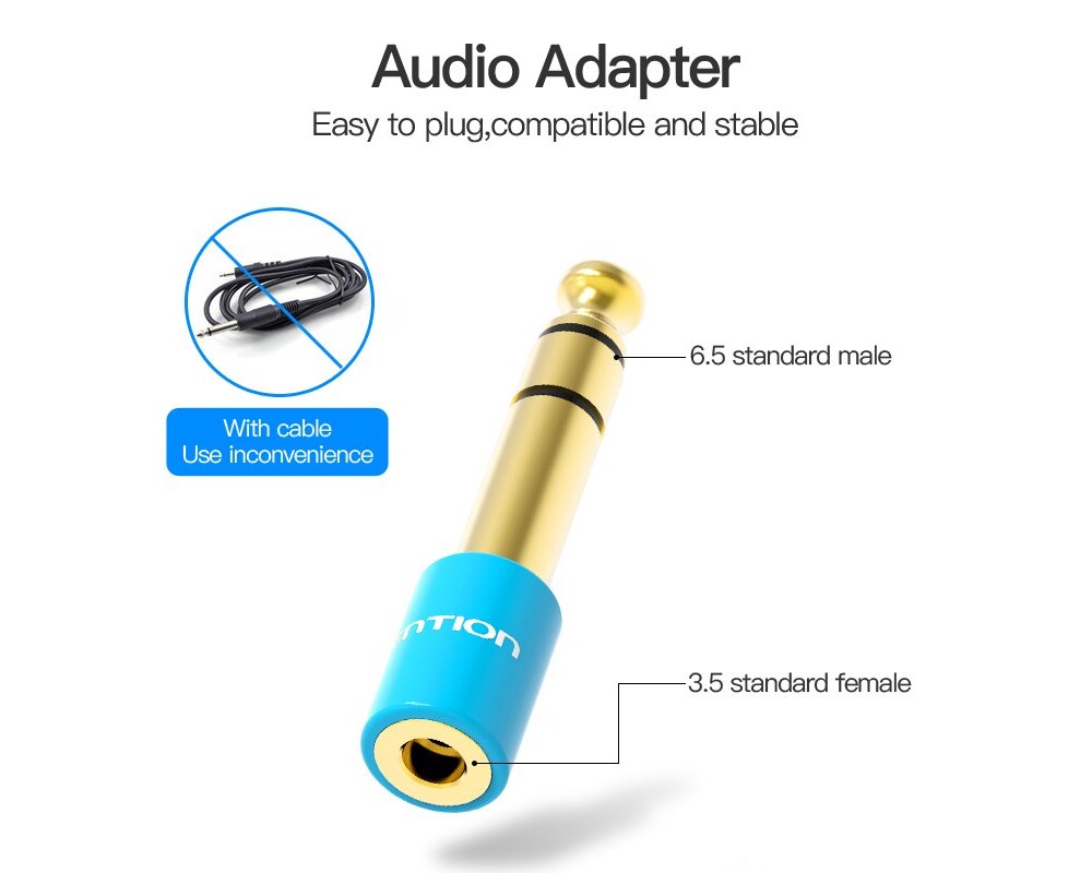 Адаптери Vention адаптер Adapter Audio 6.5mm M /... 6
