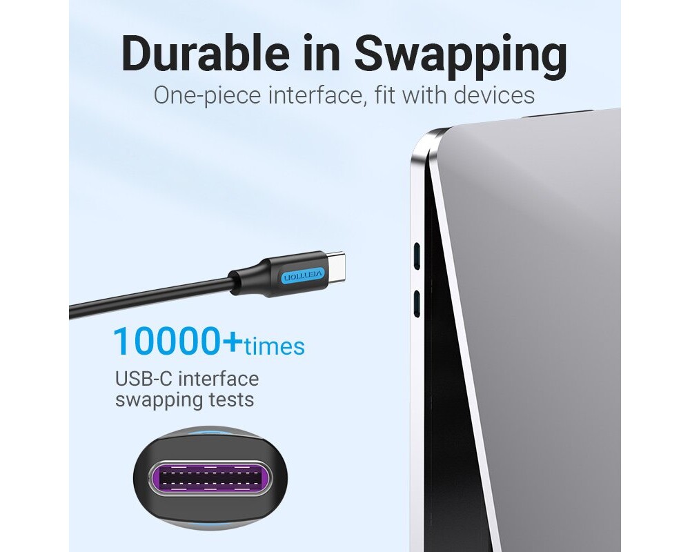 Кабел Vention USB 2.0 Type-C to Type-C 0.5M 5A Fast Charge 4