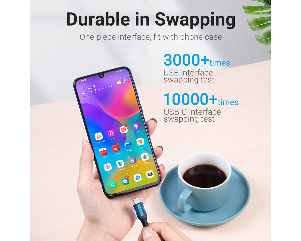 Кабел Vention Кабел USB 3.1 Type-C / USB 2.0 A... 8